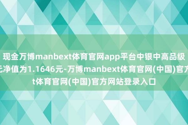 现金万博manbext体育官网app平台中银中高品级债券A最新单元净值为1.1646元-万博manbext体育官网(中国)官方网站登录入口
