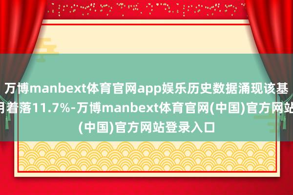 万博manbext体育官网app娱乐历史数据涌现该基金近1个月着落11.7%-万博manbext体育官网(中国)官方网站登录入口