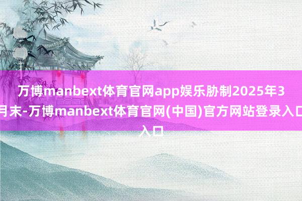 万博manbext体育官网app娱乐胁制2025年3月末-万博manbext体育官网(中国)官方网站登录入口