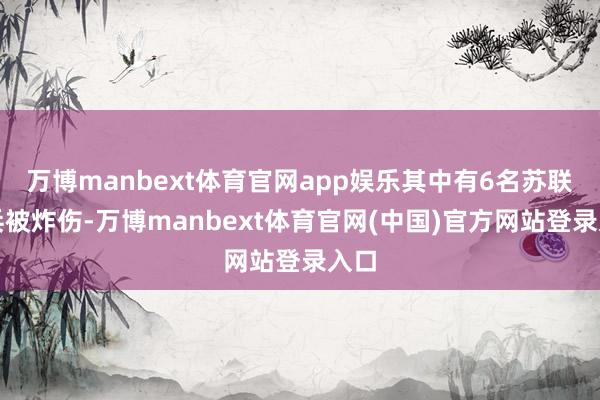 万博manbext体育官网app娱乐其中有6名苏联士兵被炸伤-万博manbext体育官网(中国)官方网站登录入口