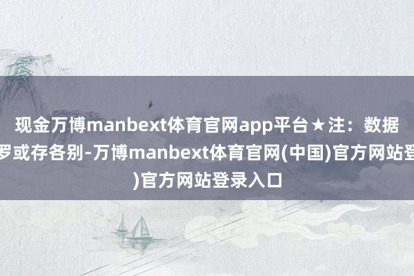 现金万博manbext体育官网app平台★注：数据源于网罗或存各别-万博manbext体育官网(中国
