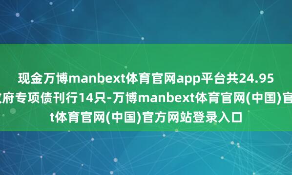 现金万博manbext体育官网app平台共24.9571亿元；场所政府专项债刊行14只-万博manb
